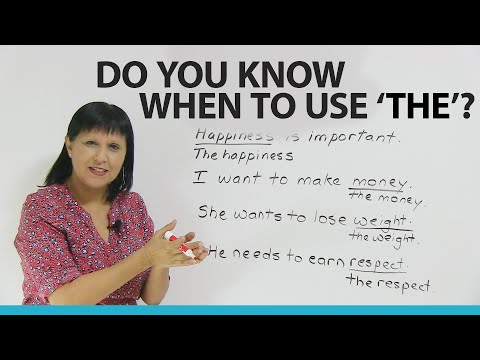 Grammar: Using THE with common and abstract nouns